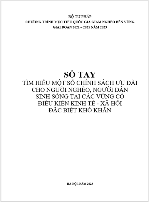 Tài Liệu Số Sổ tay Tìm hiểu một số chính sách ưu đãi cho người nghèo, người dân sinh sống tại các vùng có điều kiện kinh tế – xã hội đặc biệt khó khăn