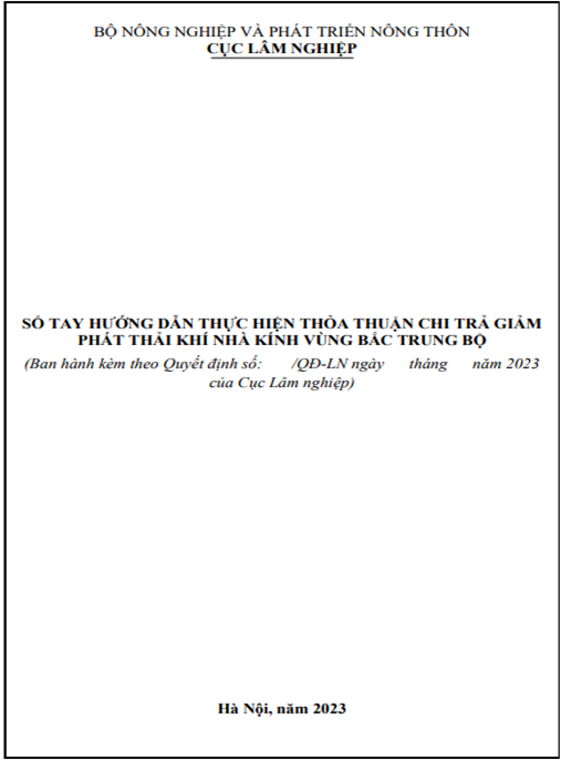 Tài Liệu Số Sổ tay hướng dẫn thực hiện thỏa thuận chi trả giảm phát thải khí nhà kính vùng Bắc Trung bộ