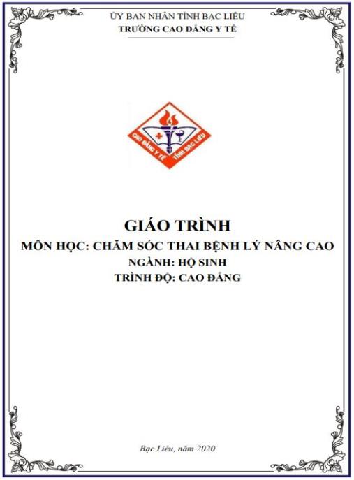 Tài liệu số Giáo trình Chăm sóc thai bệnh lý nâng cao