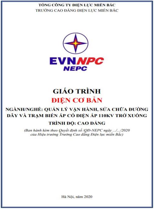 Tài liệu số Giáo trình Điện cơ bản (Ngành: Quản lý vận hành, sửa chữa đường dây và trạm biến áp có điện áp 110kV trở xuống)