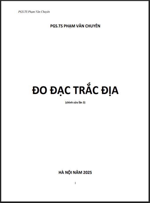 Tài liệu số Giáo trình Đo đạc trắc địa (Chỉnh sửa lần 3)