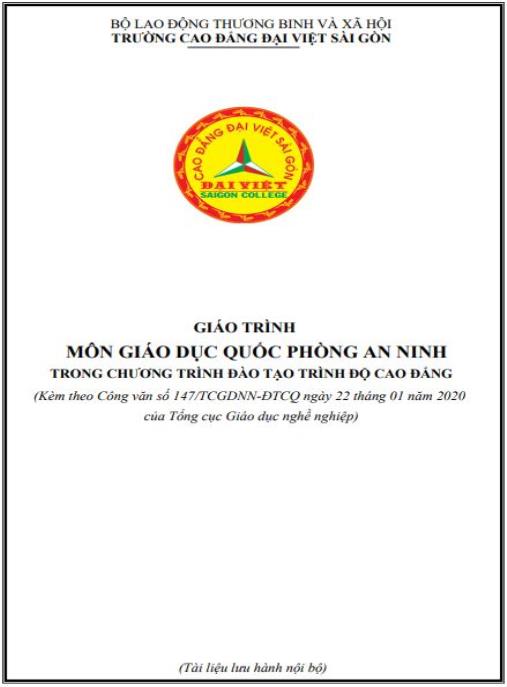 Tài liệu số Giáo trình Giáo dục Quốc phòng an ninh