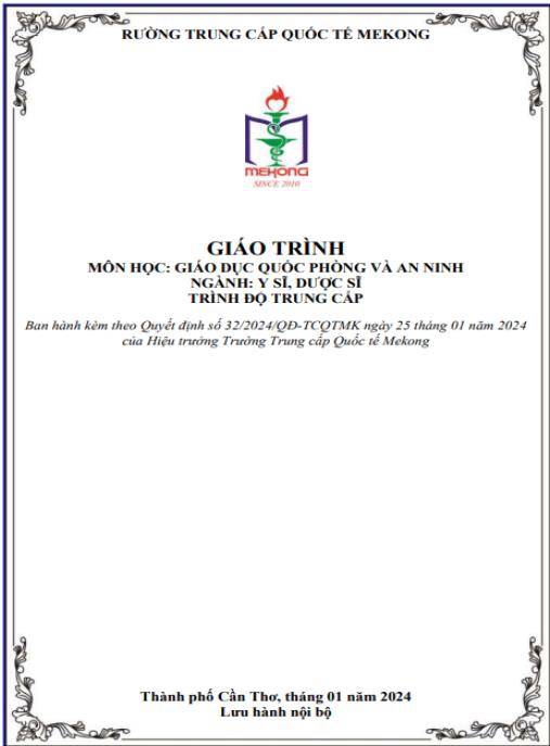 Tài liệu số Giáo trình Giáo dục Quốc phòng và An ninh Ngành: Y sĩ, Dược sĩ