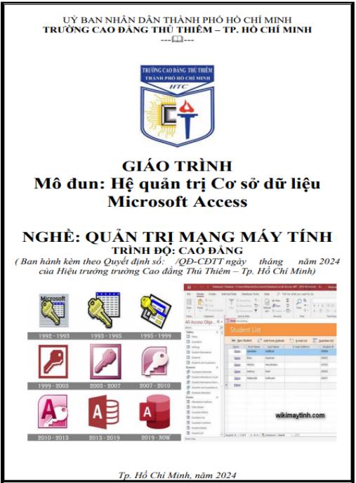 Tài liệu số Giáo trình Hệ quản trị cơ sở dữ liệu Microsoft Access
