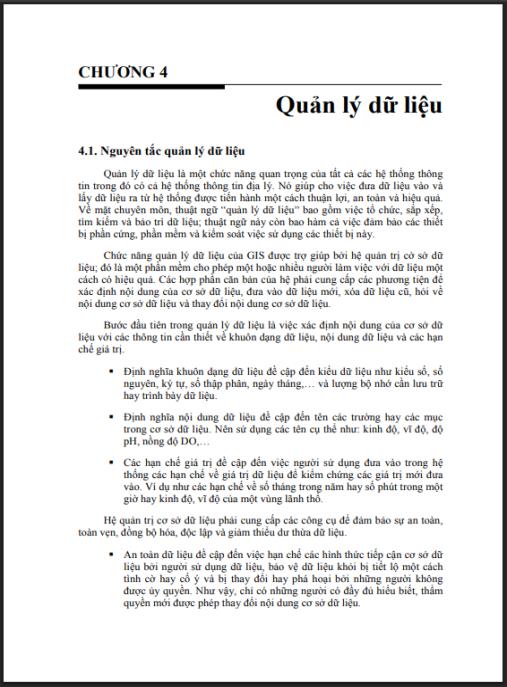Tài liệu số Giáo trình Hệ thống thông tin địa lí (GIS) Phần 2