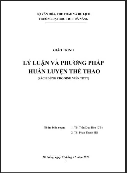 Tài liệu số Giáo trình Lý luận và phương pháp huấn luyện thể thao