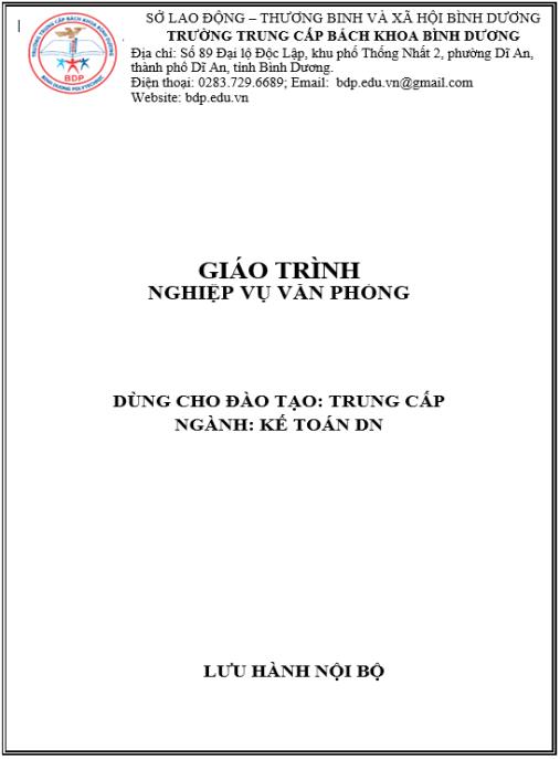 Tài liệu số Giáo trình Nghiệp vụ văn phòng