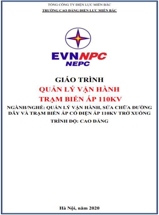 Tài liệu số Giáo trình Quản lý vận hành trạm biến áp 110kV