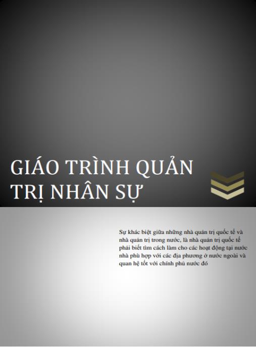 Tài liệu số Giáo trình Quản trị nhân sự