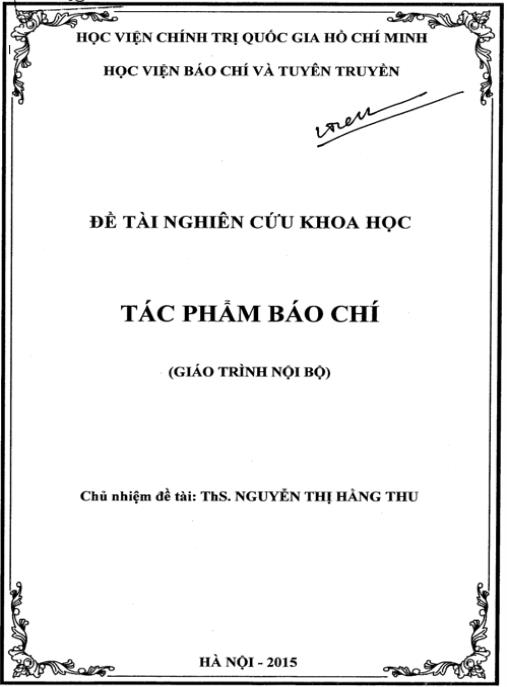 Tài liệu số Giáo trình Tác phẩm báo chí