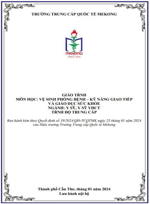 Tài liệu số Giáo trình Vệ sinh phòng bệnh – kỹ năng giao tiếp và giáo dục sức khỏe