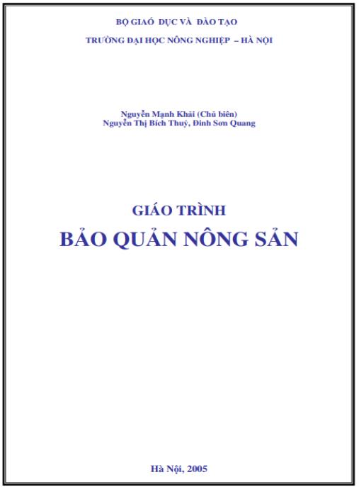 Tài liệu số Giáo trình bảo quản nông sản
