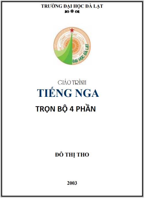 Tài liệu số Giáo trình tiếng Nga Full, Trọn bộ 4 quyển