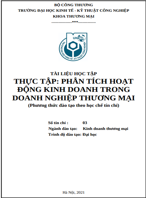 Tài liệu số học tập Phân tích hoạt động kinh doanh trong doanh nghiệp thương mại