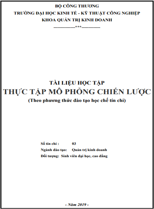 Tài liệu số học tập Thực tập mô phỏng chiến lược