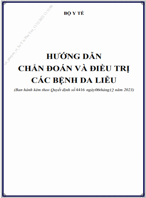 Tài liệu số hướng dẫn chẩn đoán, điều trị các bệnh da liễu