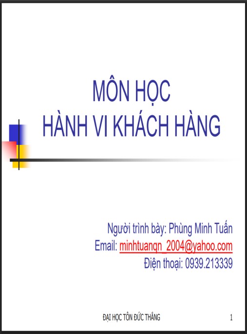 Tài Liệu Số Bài giảng Hành vi khách hàng