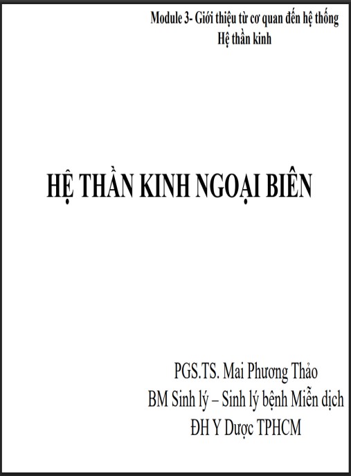 Tài Liệu Số Bài giảng Hệ thần kinh ngoại biên