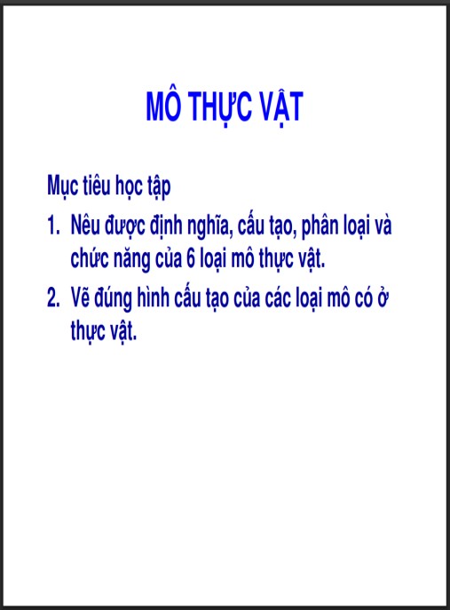 Tài Liệu Số Bài giảng Mô thực vật