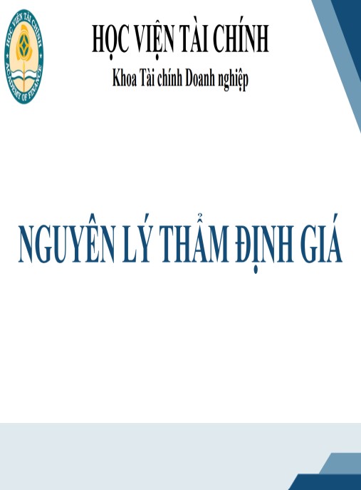 Tài Liệu Số Bài giảng Nguyên lý thẩm định