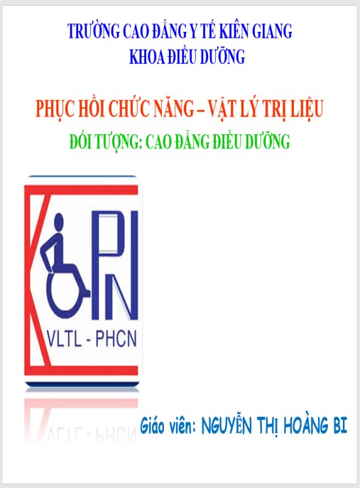 Tài Liệu Số Bài giảng Phục hồi chức năng – vật lý trị liệu