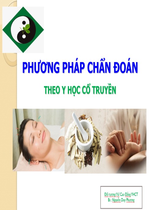 Tài Liệu Số Bài giảng Phương pháp chẩn đoán theo y học cổ truyền