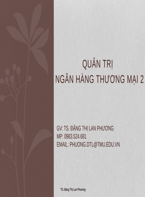 Tài Liệu Số Bài giảng Quản trị ngân hàng thương mại 2