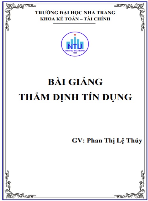 Tài Liệu Số Bài giảng Thẩm định tín dụng