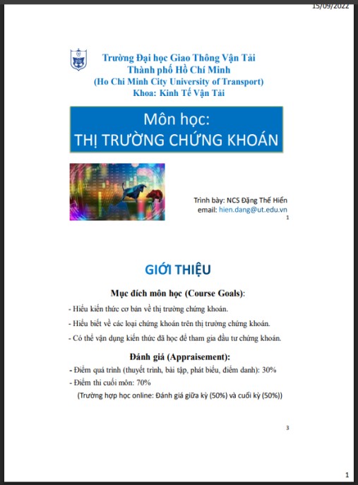 Tài Liệu Số Bài giảng Thị trường chứng khoán