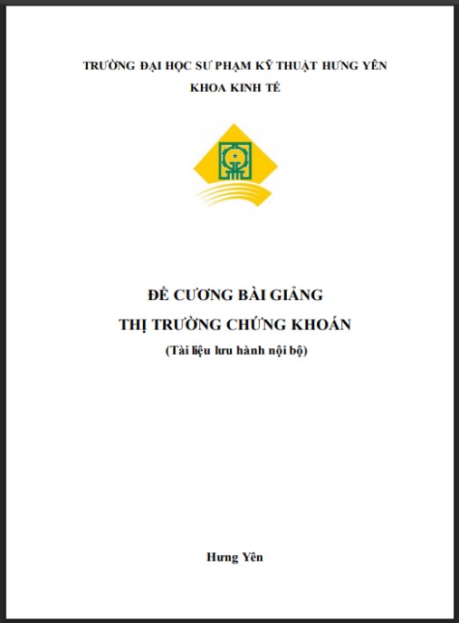 Tài Liệu Số Đề cương bài giảng Thị trường chứng khoán