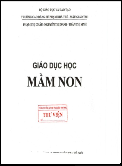 Tài Liệu Số Giáo dục học mầm non – Phần 2