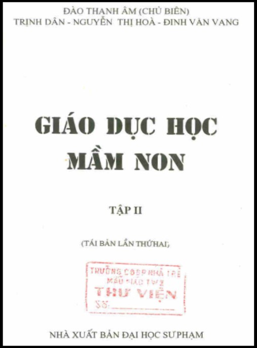 Tài Liệu Số Giáo dục mầm non (Tập II) – Phần 2