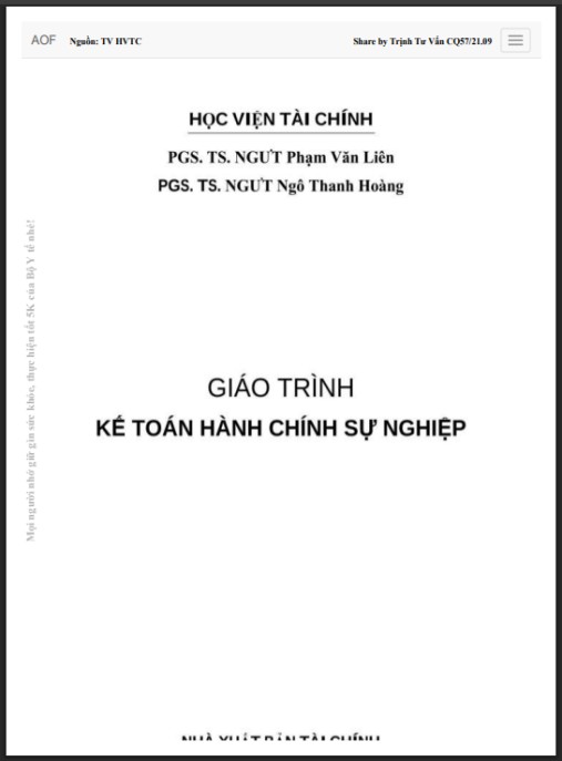 Tài Liệu Số Giáo trình Kế toán hành chính sự nghiệp – Phần 2