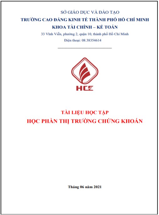 Tài Liệu Số Tài liệu học tập môn Thị trường chứng khoán