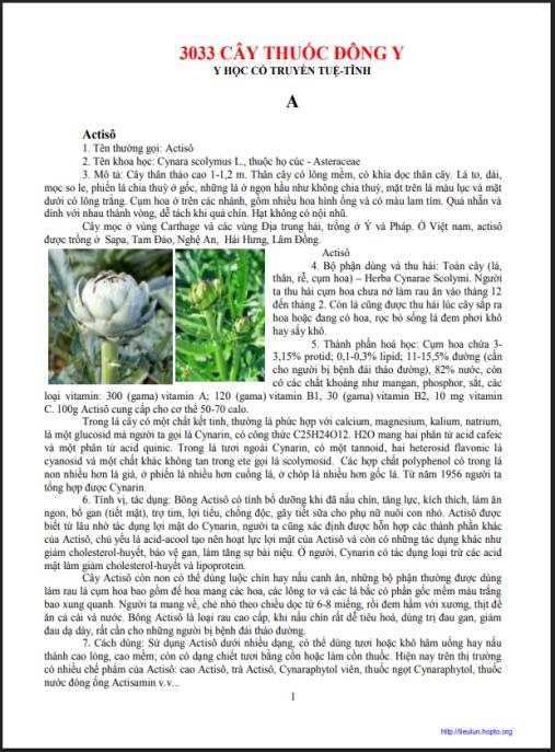 Tài liệu số 3033 Cây Thuốc Đông Y