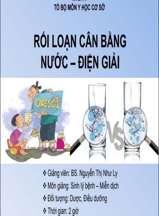 Tài liệu số Bài giảng Rối loạn cân bằng nước – điện giải