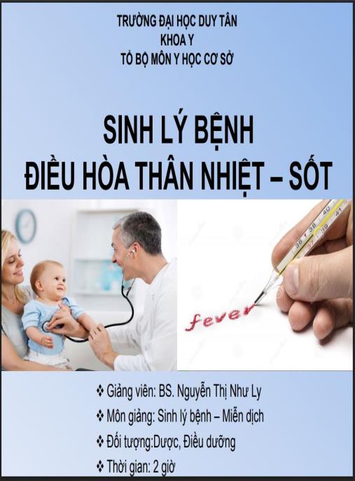 Tài liệu số Bài giảng Sinh lý bệnh điều hòa thân nhiệt – sốt