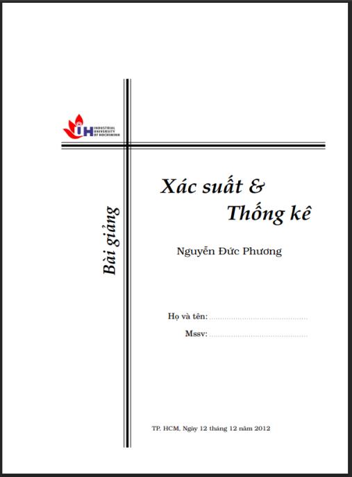 Tài liệu số Bài giảng Xác suất và thống kê