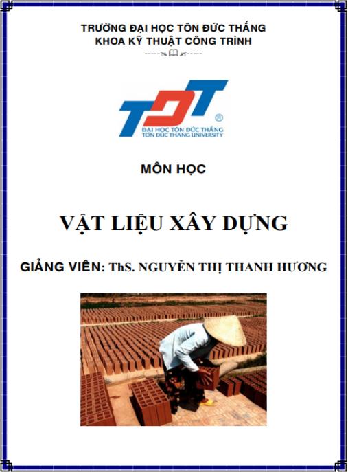 Tài liệu số Bài giảng vật liệu xây dựng