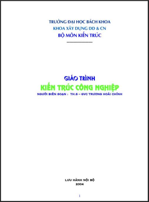 Tài liệu số Giáo Trình Kiến Trúc Công Nghiệp