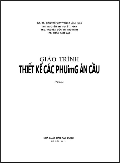Tài liệu số Giáo Trình Thiết Kế Các Phương Án Cầu