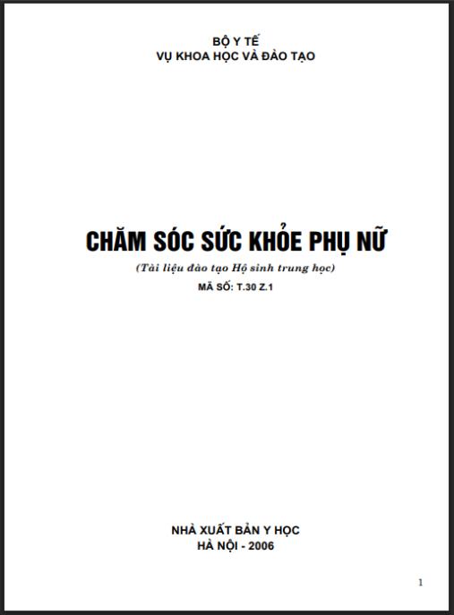 Tài liệu số Giáo trình Chăm sóc sức khỏe phụ nữ – Phần 1
