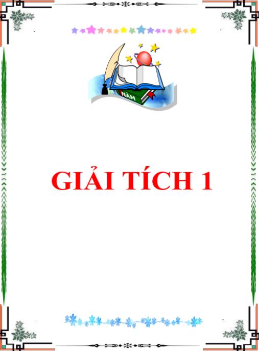 Tài liệu số Giáo trình Giải tích 1