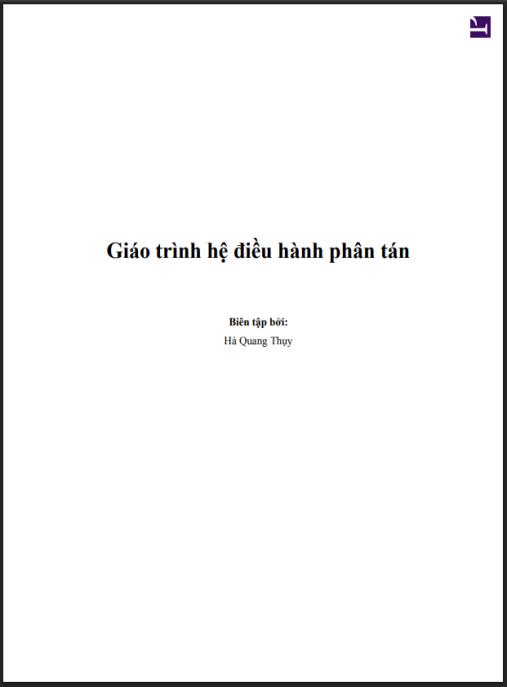 Tài liệu số Giáo trình Hệ điều hành phân tán – Phần 1