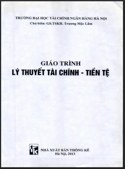 Tài liệu số Giáo trình Lý thuyết Tài chính – Tiền tệ Phần 1