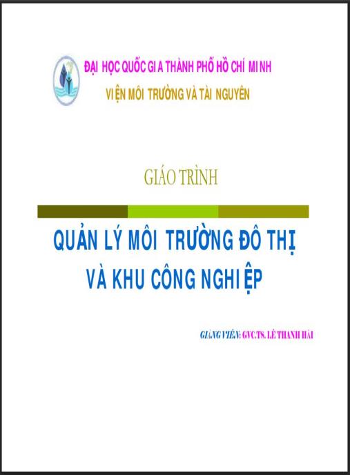 Tài liệu số Giáo trình Quản lý môi trường đô thị và khu công nghiệp
