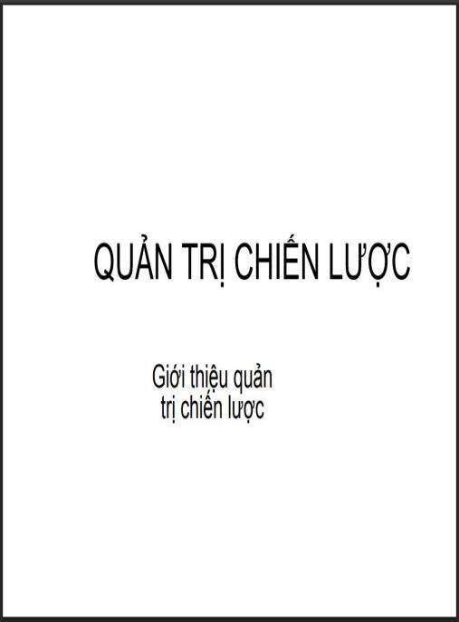 Tài liệu số Giáo trình Quản trị chiến lược
