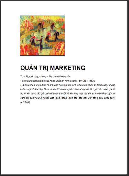 Tài liệu số Giáo trình quản trị Marketing