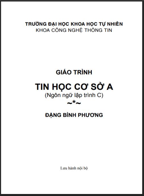Tài liệu số Giáo trình tin học cơ sở A