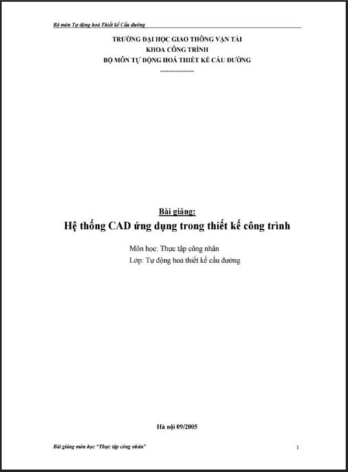 Tài liệu số Hệ Thống Cad Ứng Dụng Trong Thiết Kế Công Trình